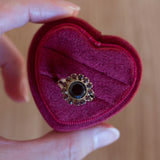 Vintage 8K gold ring with garnets, 50s