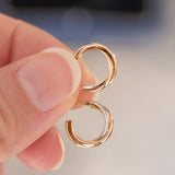 Vintage 14K yellow, white and rose gold earrings, 80s