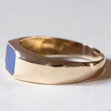 Anello da sigillo vintage in oro 14K con lapislazzuli, anni ‘50/‘60