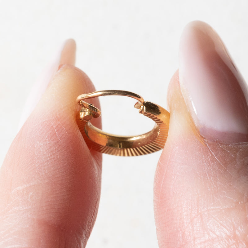 Orecchini A Cerchio Placcati Oro 14k - Pieghettati Spessi, Ipoallergenici, Perni In Argento 925 (DAI JY)