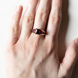 Anello vintage in oro 9K con tormaline viola, anni ‘70/‘80