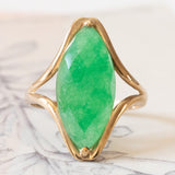 🍃Vintage Jadering aus 8K Gelbgold, 60er Jahre