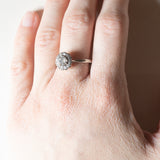 Vintage Gänseblümchenring aus 18 Karat Weißgold mit Diamanten (ca. 0.86 ctw), 70er Jahre