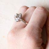 Vintage Daisy Ring aus 18 Karat Weißgold & Platindiamant (ca. 0.86 Karat), 60er