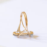 Vintage 18K gold ring with aquamarine, 70s / 80s
