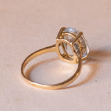 Anello vintage in oro 18K con acquamarina, anni ‘50/‘60