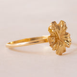 Bague vintage en forme de fleur en or jaune 18 carats, années 70/80