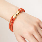 Vintage Korallenarmband aus 18 Karat Gold, 50er/60er Jahre