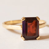 Anello vintage in oro 18K con granato, anni ‘50
