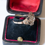 Art Nouveau ring in 14K gold and silver with rosette cut diamonds, 1920s