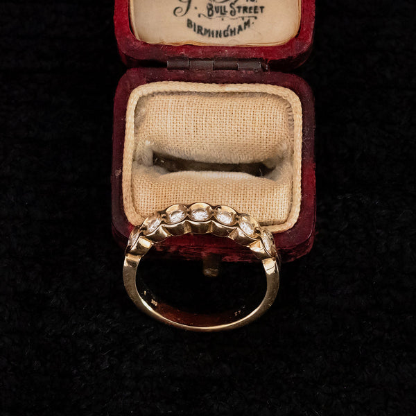 Anello vintage in oro 14K con diamanti di taglio brillante (0.35ctw ca.), anni ‘70