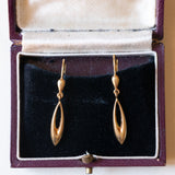 Vintage 18K gold drop earrings, 60s