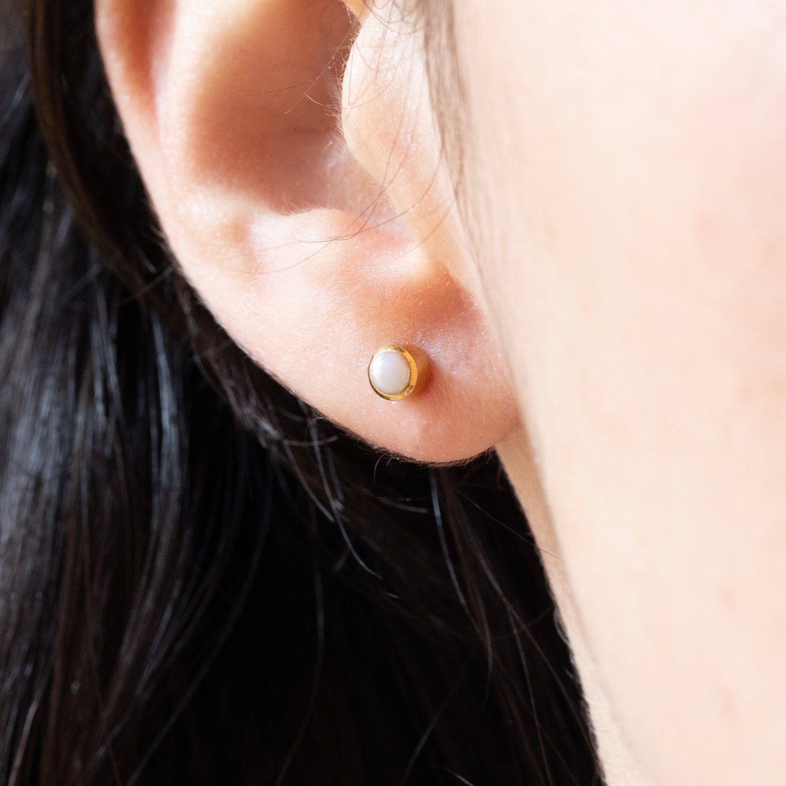 Orecchini Vintage In Oro Giallo E Bianco 9K Con Diamanti (0.16ctw Ca.) – Antichità Galliera - Foto 10