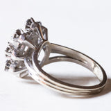 Vintage Gänseblümchenring aus 18 Karat Weißgold mit Diamanten (ca. 0.31 ctw), 60er Jahre