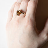 🎃 Anello vintage in oro 9K e tormalina arancione, anni ‘60/‘70