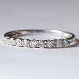 Vintage 9K white gold ring with brilliant cut diamonds (approx. 0.36ctw), 70s