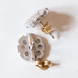 Vintage Ohrringe aus 18 Karat Gold mit Diamanten im Rosenschliff, 50er Jahre