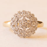 Vintage Diamantring aus 9 Karat Gelb- und Weißgold (ca. 0.40 Karat), 60er/70er Jahre