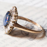 Vintage Ring aus 18 Karat Gold mit Saphiren (ca. 1.90 ctw) und Diamanten (ca. 1.30 ctw), 70er Jahre