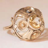 Vintage Cocktailring aus 8 Karat Gelbgold mit Citrin (ca. 2.60 Karat), 70er Jahre