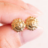 Los mit Vintage-Ohrringen aus 18 Karat Gelbgold und Vintage-Anhänger aus 18 Karat Gelbgold mit blauem Quarz, 70er Jahre