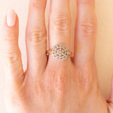 Vintage Diamantring aus 9 Karat Gelb- und Weißgold (ca. 0.40 Karat), 60er/70er Jahre