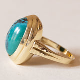 Anello vintage in oro 14K con turchese, anni ‘60