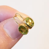 Vintage 8K Gold Peridot Ohrringe, 60er/70er Jahre