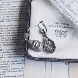 Art Deco earrings in platinum and 18K white gold with rosette cut diamonds, 30s