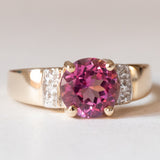 Vintage 9K Gold Pink Topaz Ring, 70s/80s