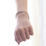 Vintage two-tone 14K gold bracelet with huit-huit cut diamonds, 70s
