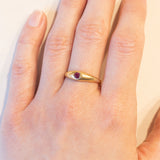 Anello vintage gypsy in oro 18K con rubino, anni ‘50/‘60