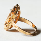 Anello vintage in oro 18K con cammeo su conchiglia, anni ‘50/‘60