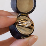 Anello vintage in oro 18K con diamanti (0.15ctw ca.), anni '50