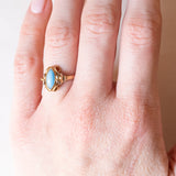 Art Nouveau ring in 18K yellow gold with turquoise paste, 20s