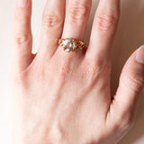 Anello vintage in oro 9K con acquamarina (2.50ct ca.), anni ‘70/‘80