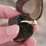 Vintage 14K gold solitaire with a brilliant cut diamond of approx.0.38ct, 70s