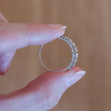 Vintage 14K white gold ring with brilliant cut diamonds (approx. 0.45ctw), 60s