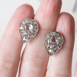Liberty Earrings in 14K White Gold and Silver with Old Mine and Rose-Cut Diamonds (approx. 2ctw), 10s/20s