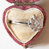 Vintage Gänseblümchenring aus 18 Karat Weißgold mit Diamanten (ca. 0.30 ctw), 60er Jahre