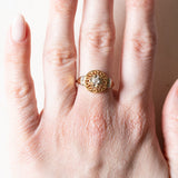 Vintage Diamantring aus 18 Karat Gelb- und Weißgold (Mitte ca. 0.10 Karat), 40er Jahre