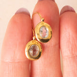 Orecchini vintage in oro giallo 18K con topazi azzurri (1.20ctw ca.), anni ‘70