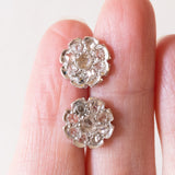 Vintage Ohrringe aus 18 Karat Gold mit Diamanten im Rosenschliff, 50er Jahre