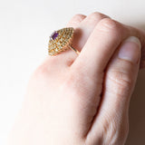 Vintage 8K Gold Patch Ring mit Amethyst (ca. 1.10 ct) und Peridots (ca. 1.50 ctw), 70er Jahre