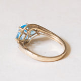 Vintage 8K gold ring with blue topazes (approx. 2ctw), 1970s / 1980s