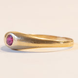 Anello vintage gypsy in oro 18K con rubino, anni ‘50/‘60