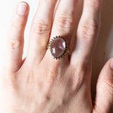 Vintage 8K gold cocktail ring with cabochon cut amethyst, 1950s / 1960s