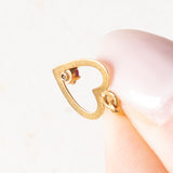 Paar Vintage Herzanhänger aus 18 Karat Gelbgold und Rubin, 60er Jahre