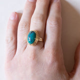 Anello vintage in oro 14K con turchese, anni ‘60