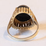 Vintage 14K Gelbgold Onyx Cocktailring, 60er Jahre